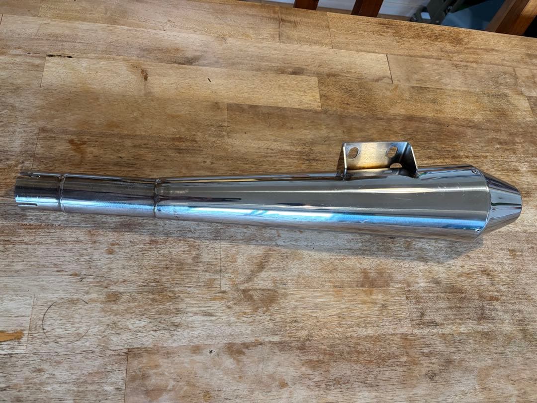 SR400 GOODS製 テーパードコーン スリップオンマフラー クランプ付