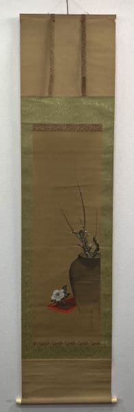 酒井抱一「梅」掛軸 絹本：江戸時代