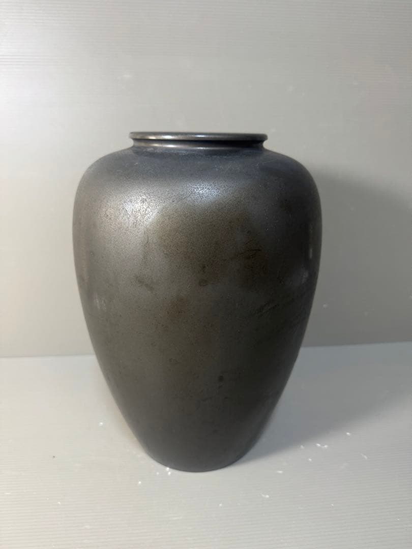 2643 高岡銅器 銅花瓶 希少 金銀象嵌 鳥花文図
