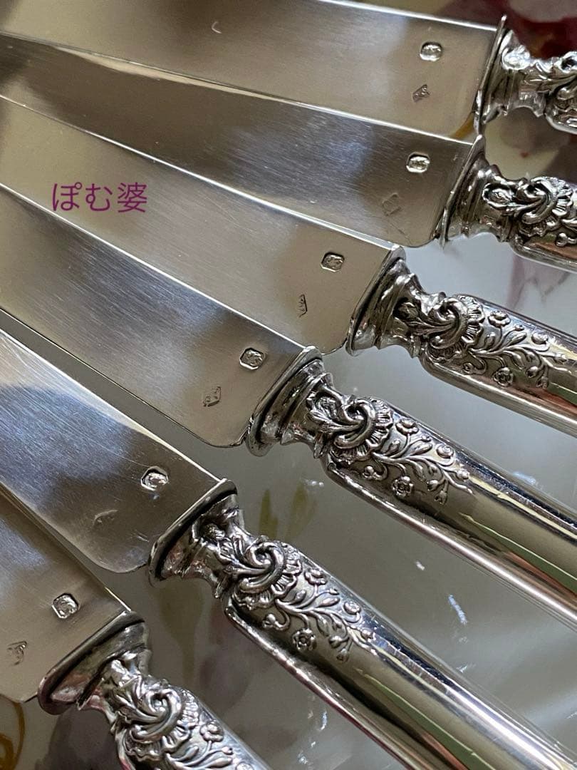 【フランス／アンリ・ラペール】純銀／デザートナイフ フルーツナイフ 2本