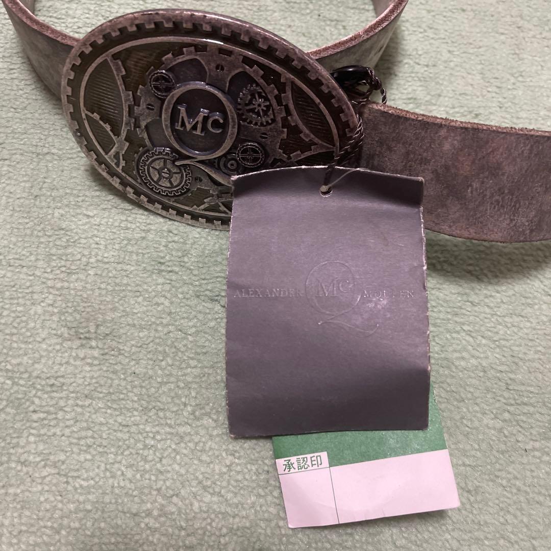 Alexander mqueen メカニカルデザイン ベルト グレー