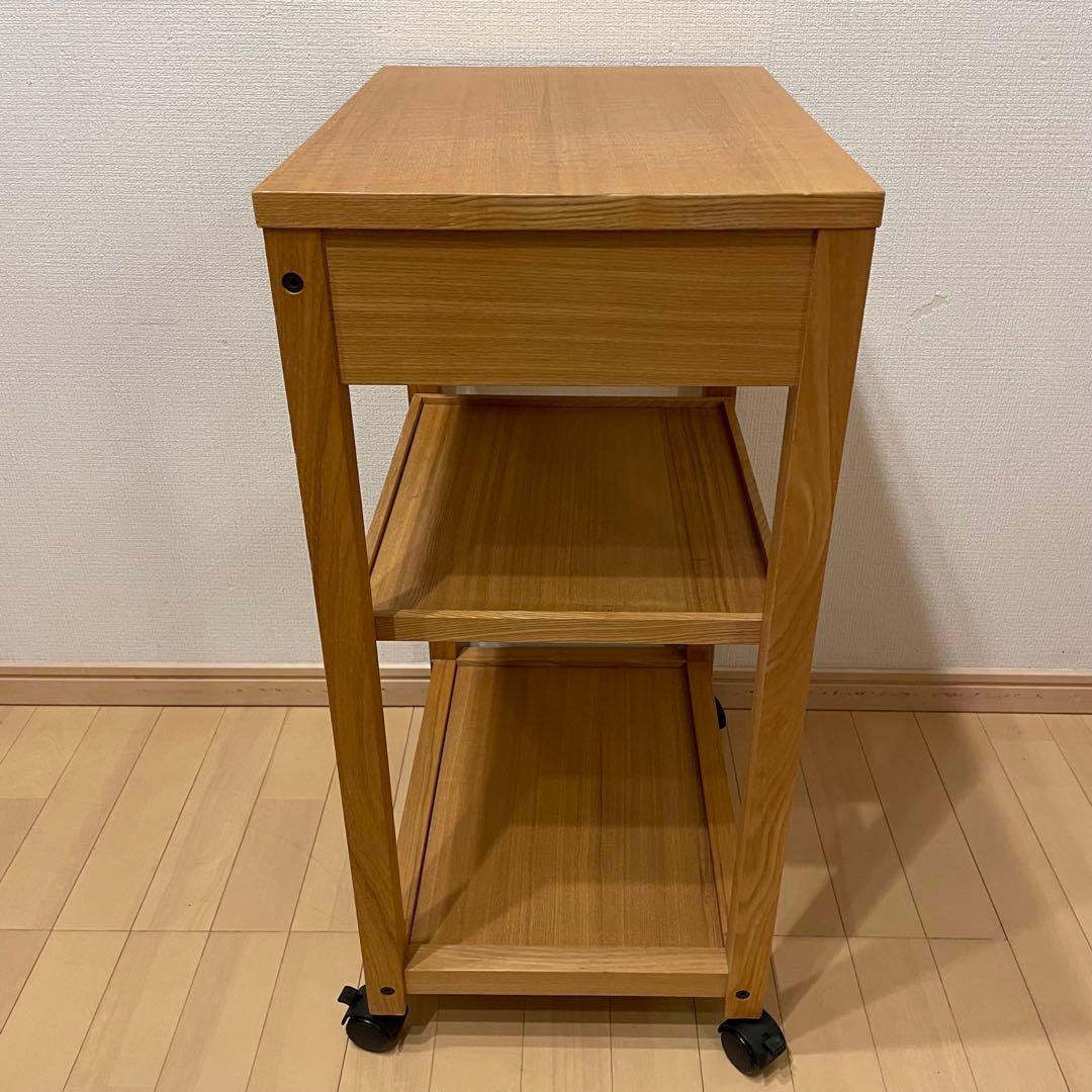 廃盤　希少　無印良品　木製ワゴン(タモ材)