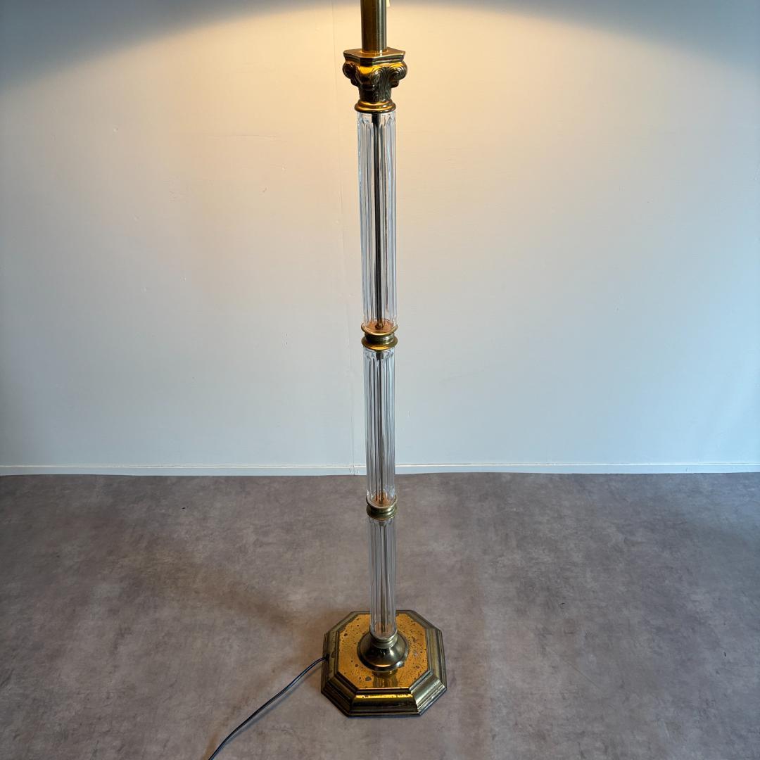 アンティーク　クリアガラス×真鍮 フロアランプ