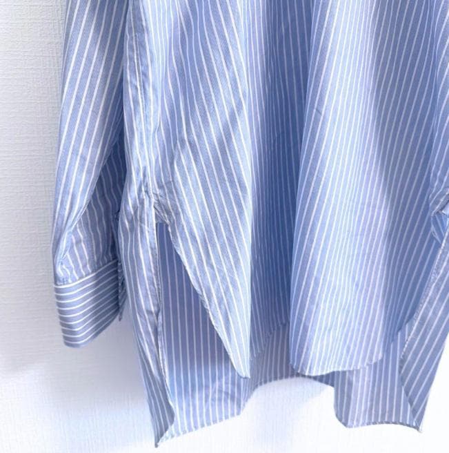 JUN MIKAMI ALUMO スイスコットンストライプハイネックブラウス