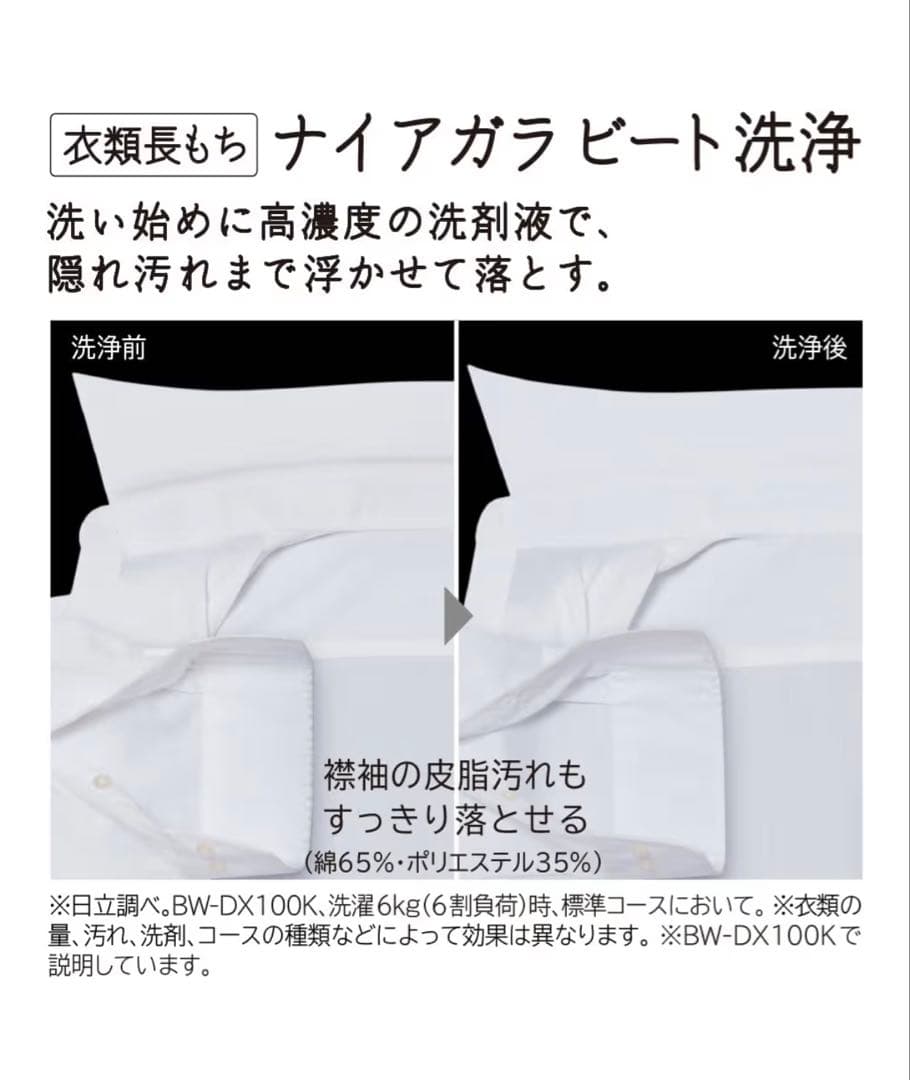 日立 全自動洗濯乾燥機 10kg BW-DX100K 2023年製 美品