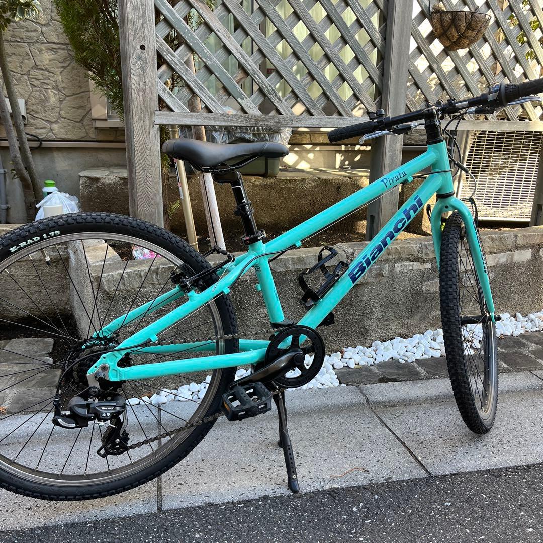 Bianchi Pista チェレステ7段変速 子供用クロスバイク　オマケ付