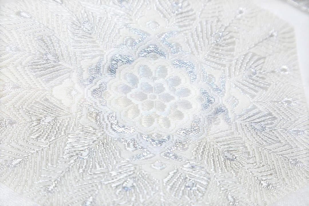 お正月値下げセール！！美品 正絹 リサイクル 礼装袋帯 銀糸 六通織 亀甲華文