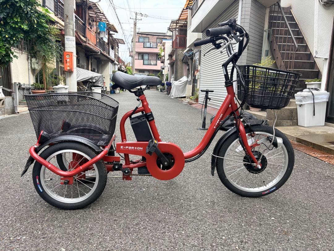 電動アシスト三輪自転車　BEPN18 赤色