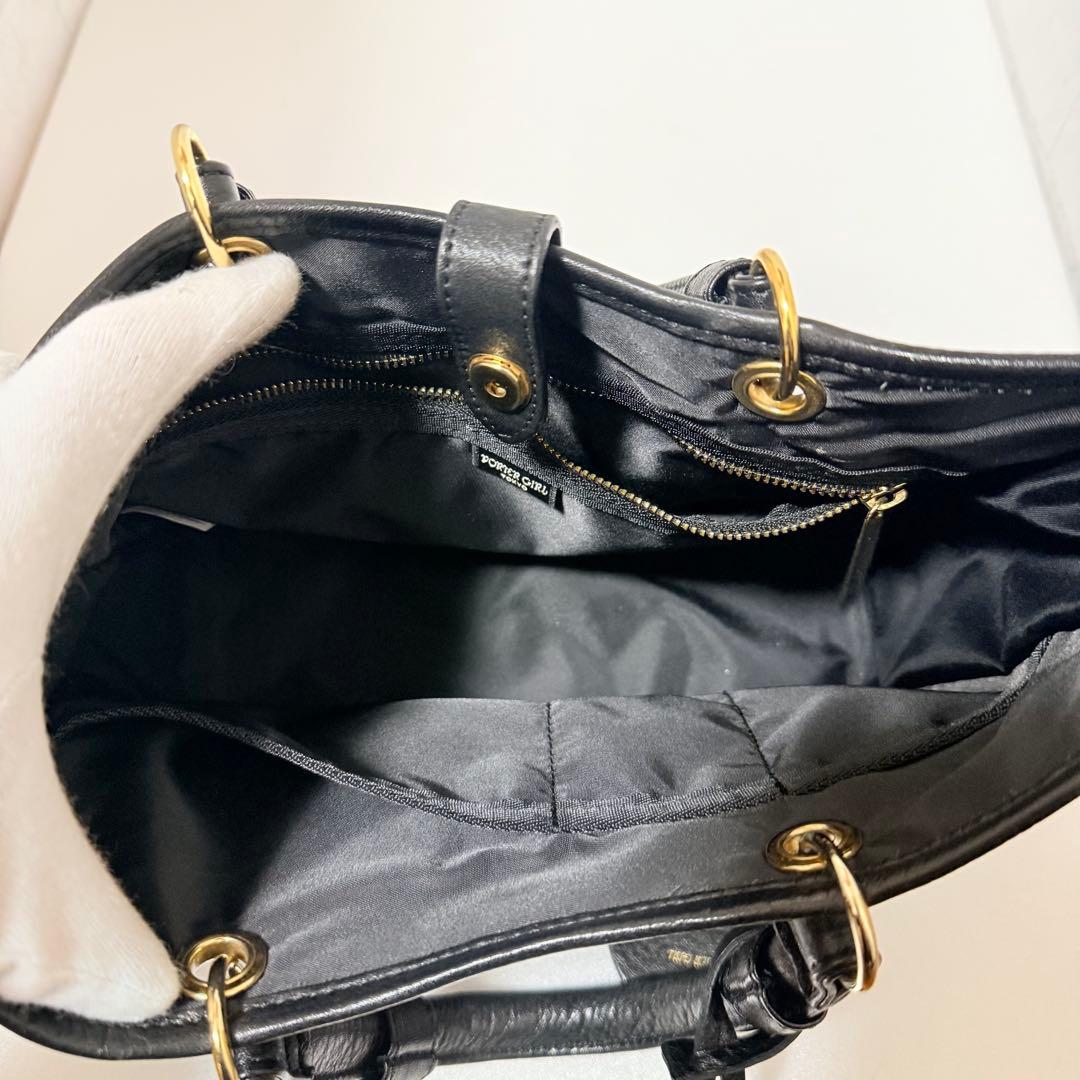 新品同様 ポーター ミニアチュール 2way ハンドバッグ ブラック レザー