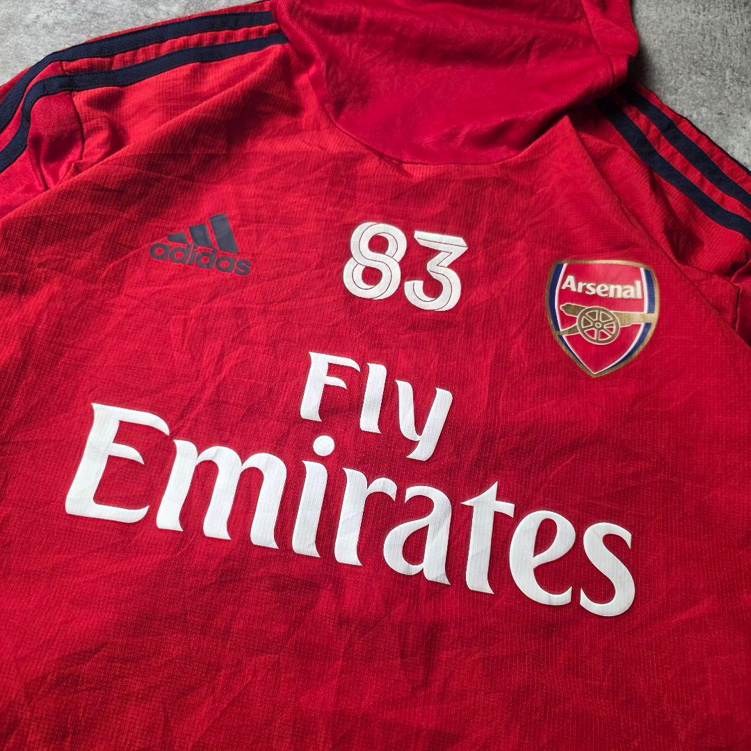 激レアadidasアディダスアーセナルトレーニングトップサッカーシャツ赤2XO