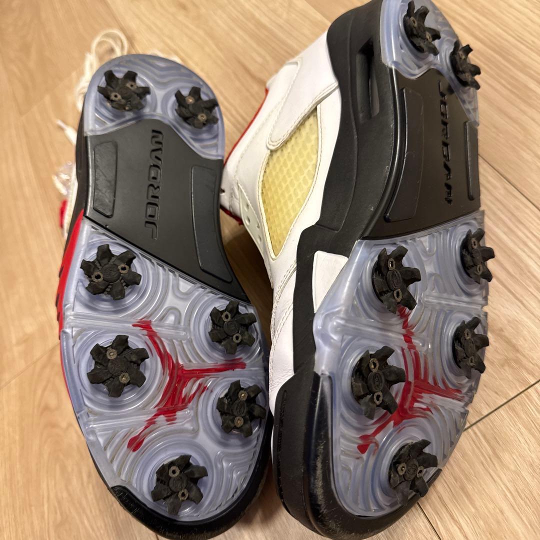 Air Jordan 5 ホワイト/レッド スニーカー