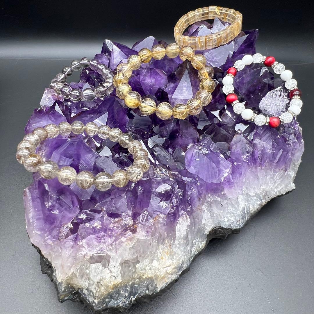 ✳️✨最高峰の濃紫ハイパワー✨極大結晶 レインボー アメジストクラスター 天然石