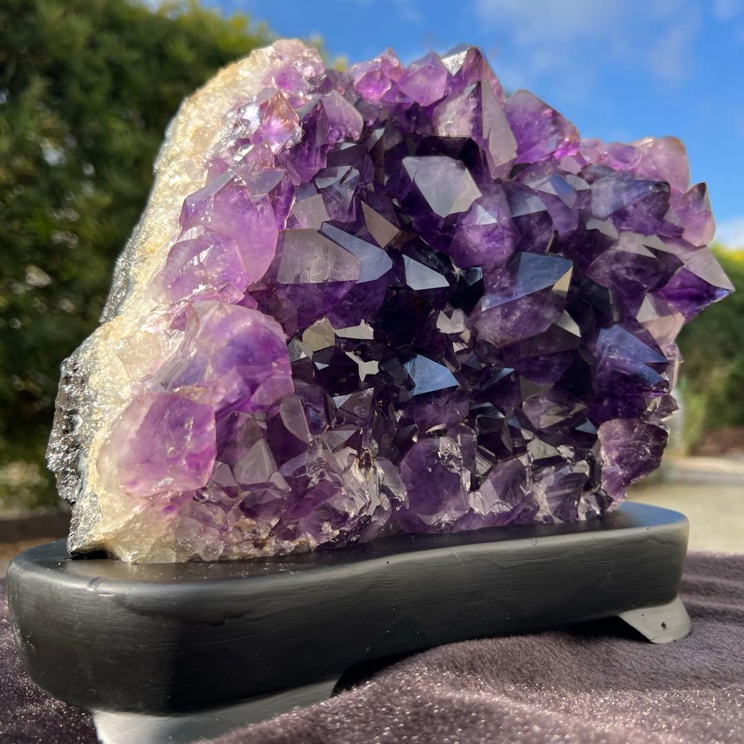 ✳️✨最高峰の濃紫ハイパワー✨極大結晶 レインボー アメジストクラスター 天然石