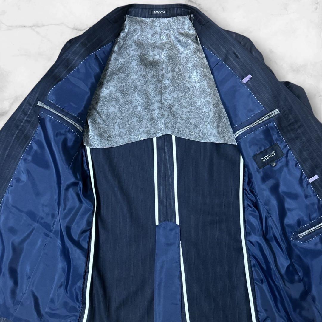 MONSIEUR NICOLE セットアップ ビジネススーツ 結婚式 ストライプ