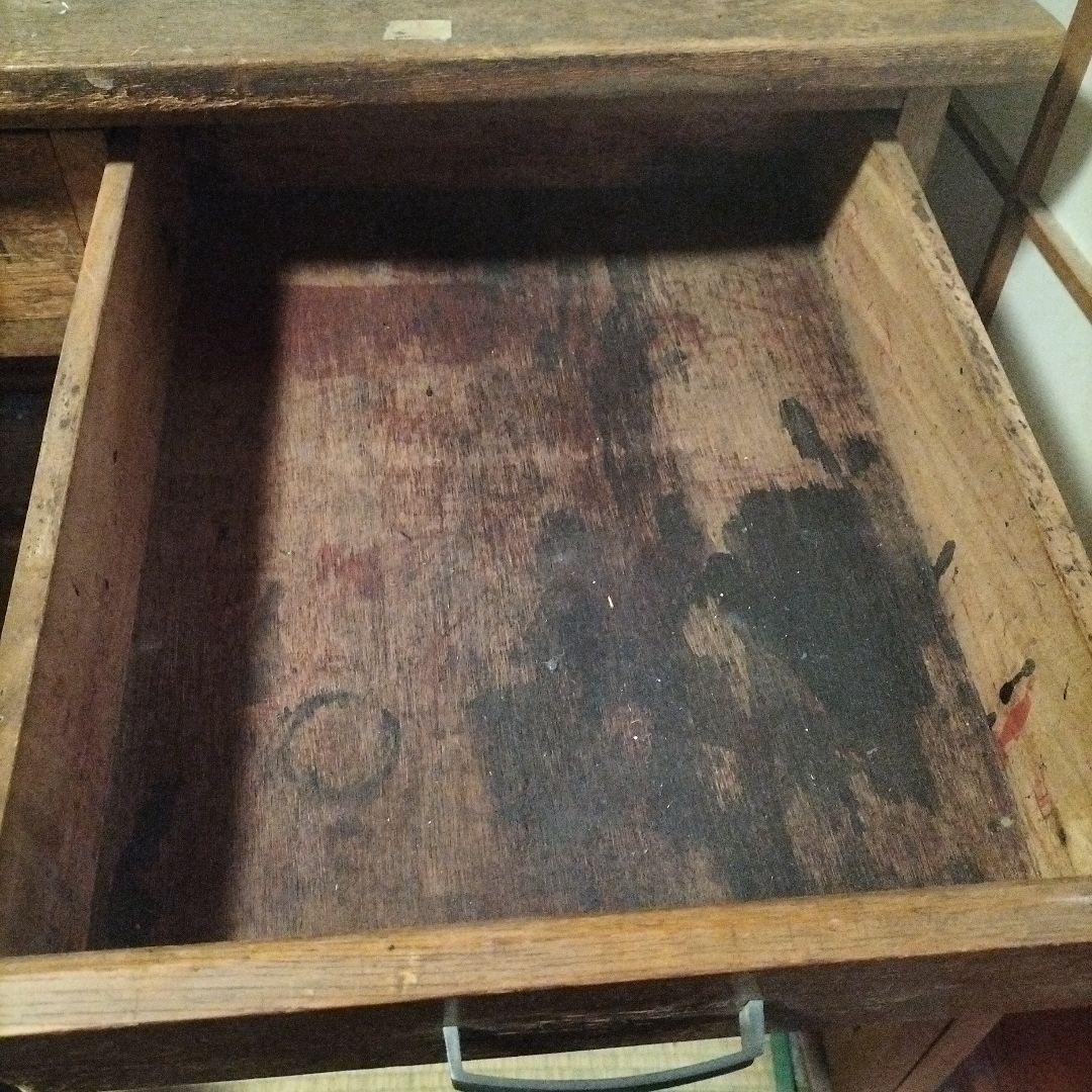 M*c様 【ヴィンテージ】　文机　学習机　昭和レトロ　木製 デスク　古道具　作業