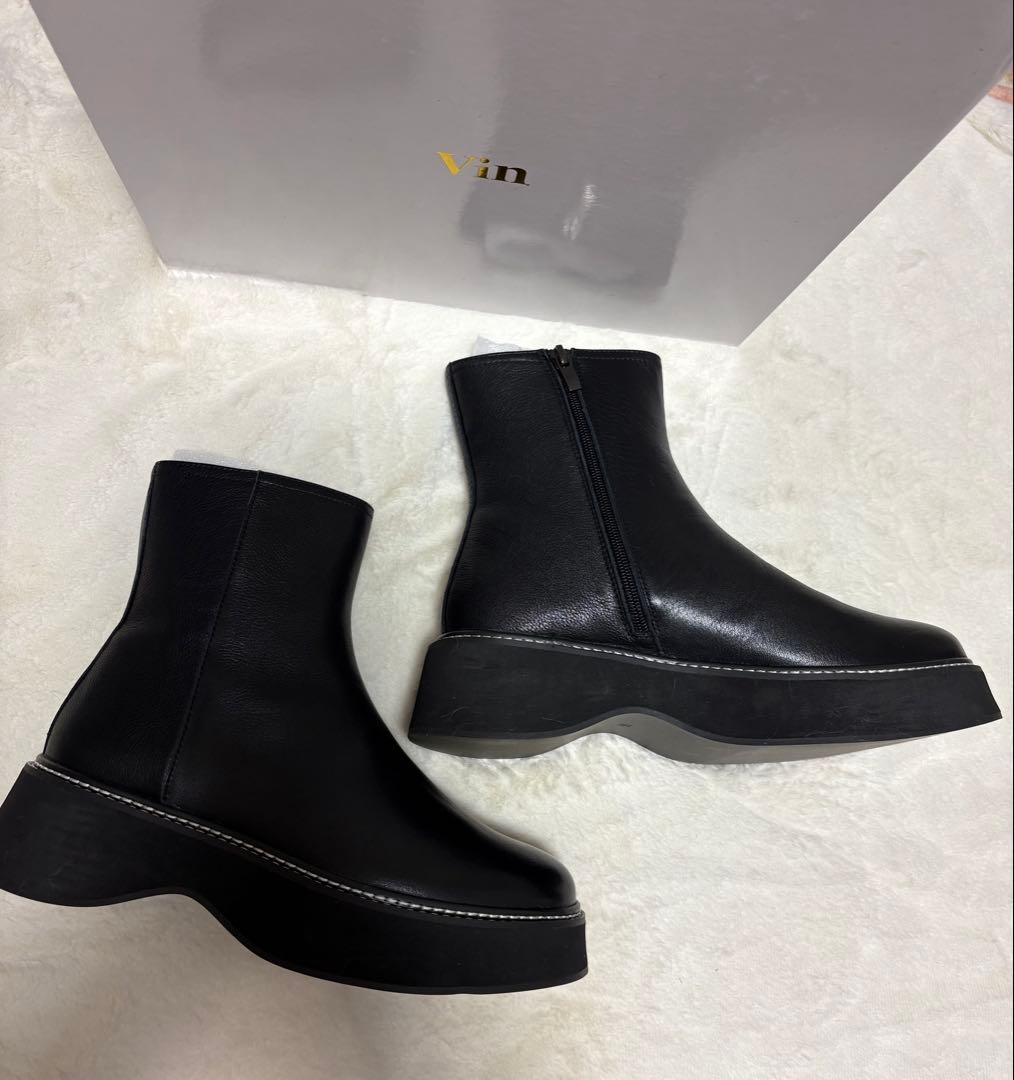 【Vin】本革 ボリュームソールレザーショートブーツ 新品未使用 ヤマダヤ☆