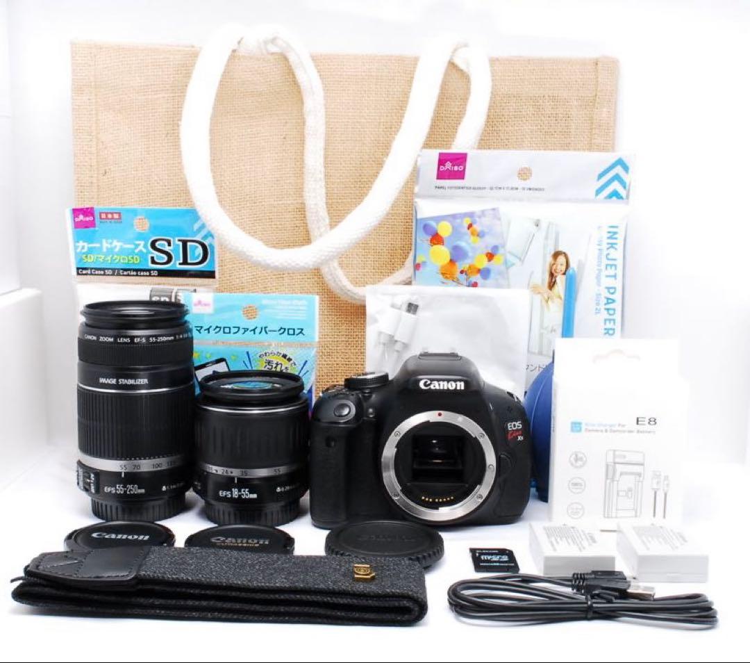 ダブルレンズセット❤️Canon kiss X5❤️スマホ転送OKバッグ付き