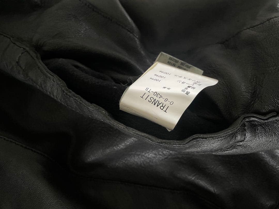 【TRANSIT PAR-SUCH】レザーニットシングルジャケット