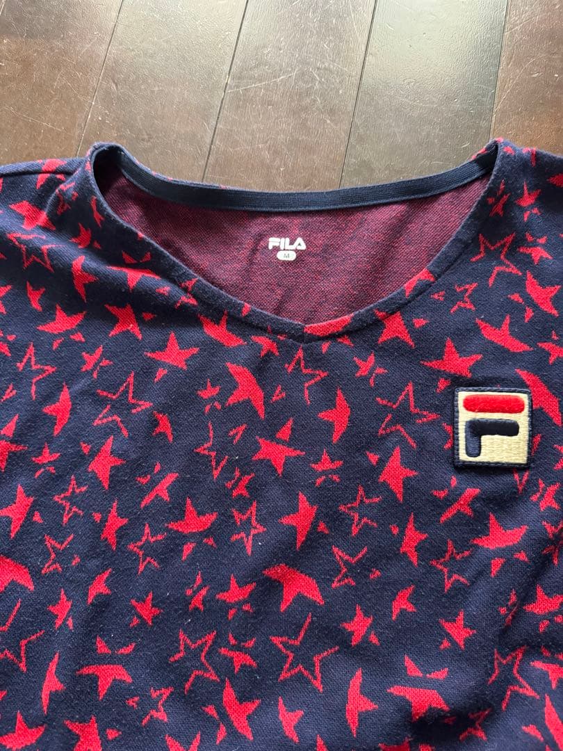 FILA ネイビー/レッド 星模様テニスウェア　M セット