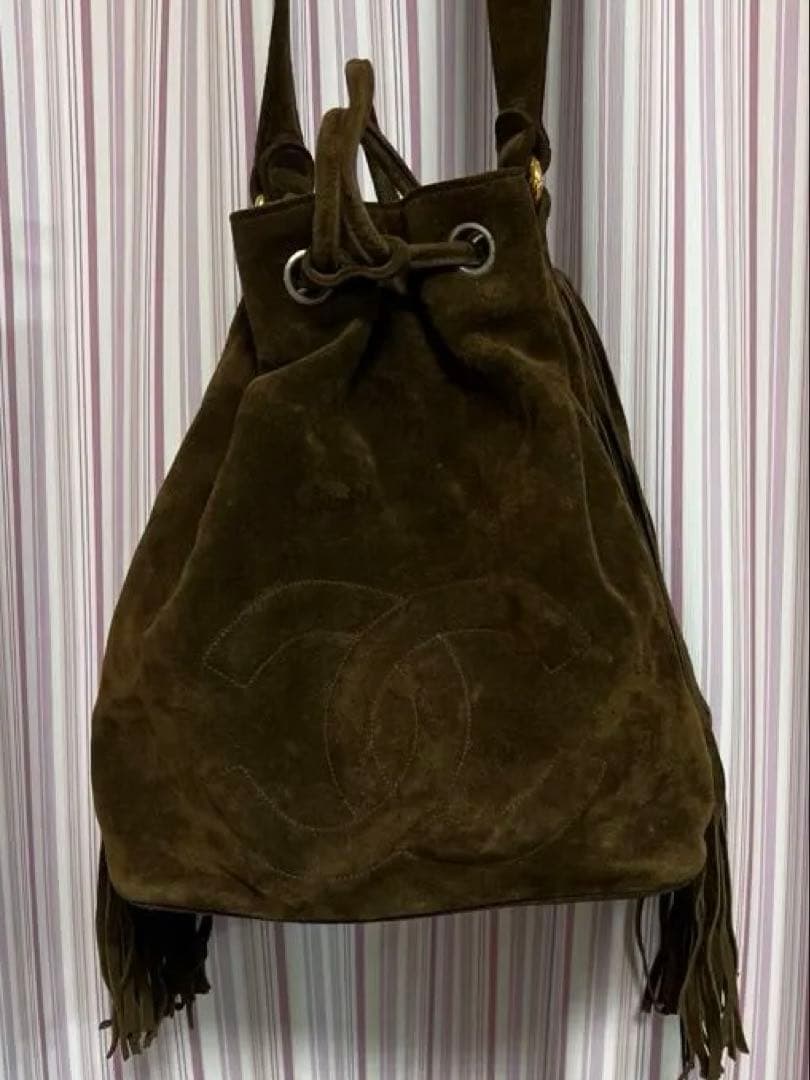 t*8様 CHANEL シャネル　ブラウン スエード ショルダーバッグ フリンジ