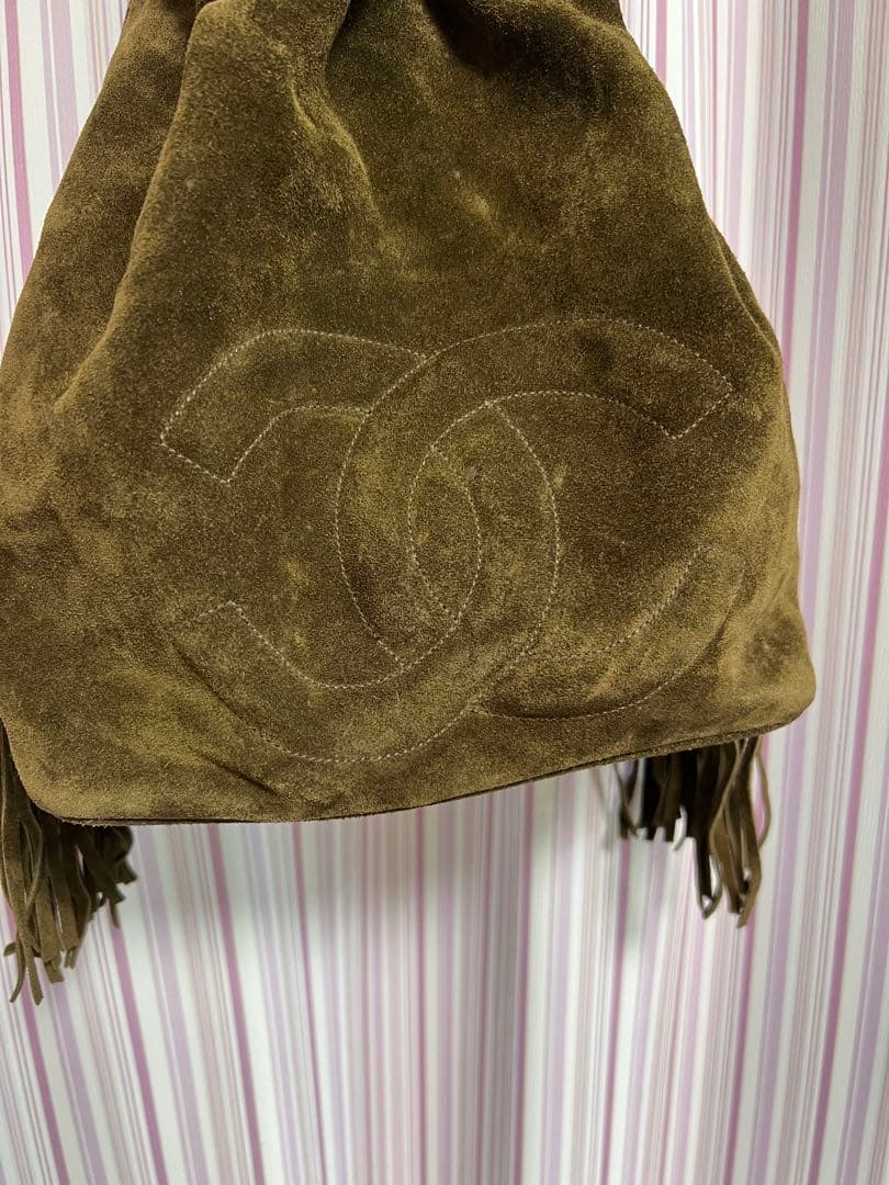 t*8様 CHANEL シャネル　ブラウン スエード ショルダーバッグ フリンジ