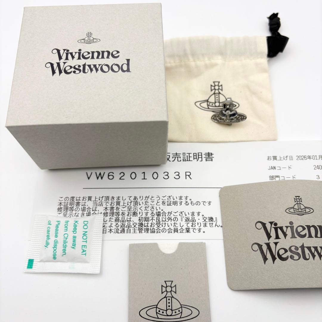 新品 ヴィヴィアンウエストウッド ディアマンテ ハート ピアス グレー 片耳