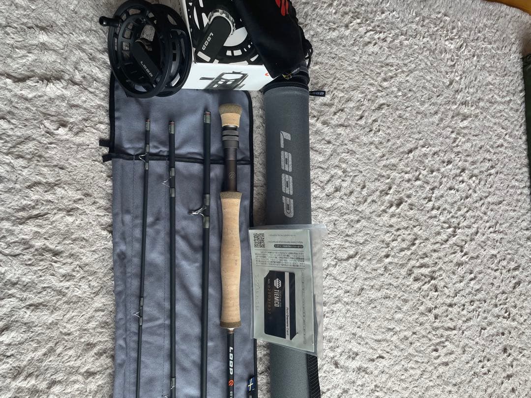 ループQロッドシングルロッドQR7100-4MF Q6/8ブラックリールセット