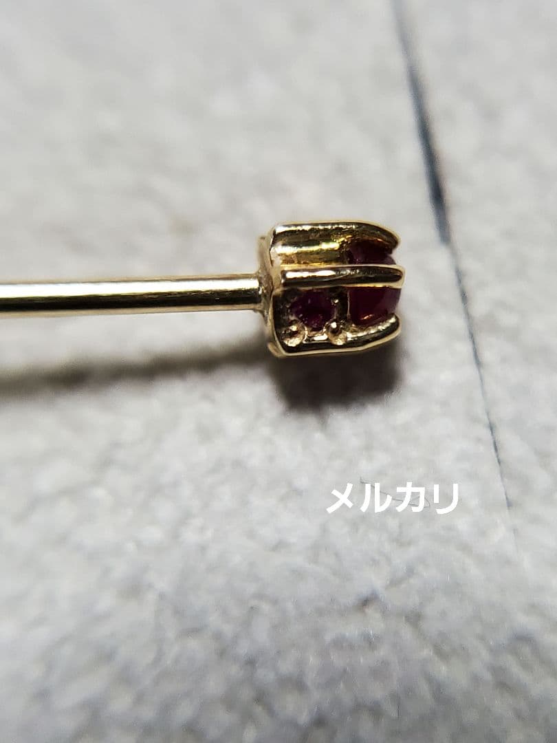 little emblem K18　カボション　ルビー　スタッドピアス