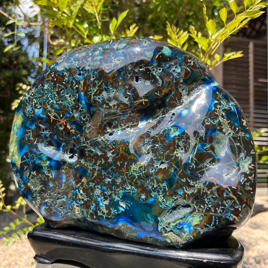 ✳️専用‼️✮家宝級逸品✮超極大✮癒される色模様✨ブルーメノウ 青瑪瑙 原石 天然石