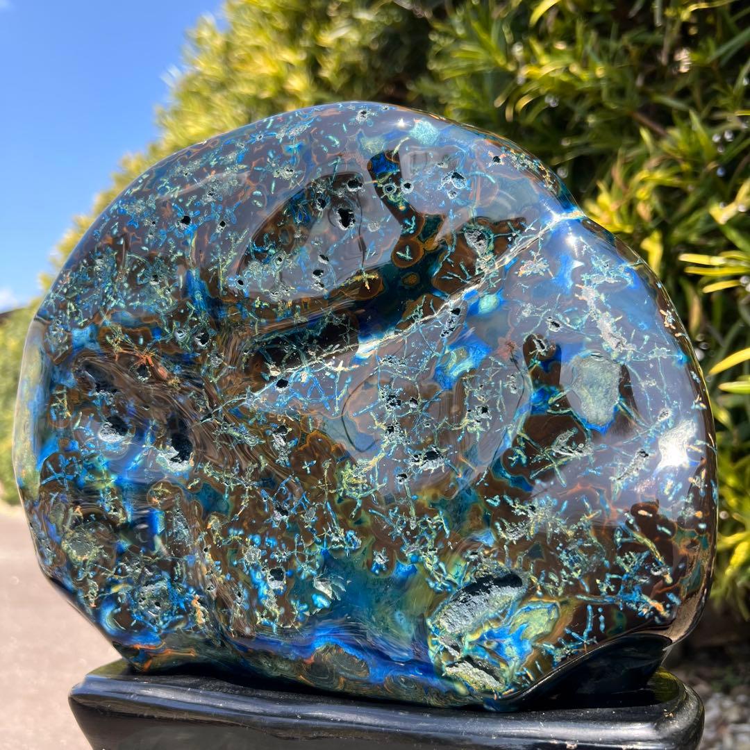 ✳️専用‼️✮家宝級逸品✮超極大✮癒される色模様✨ブルーメノウ 青瑪瑙 原石 天然石