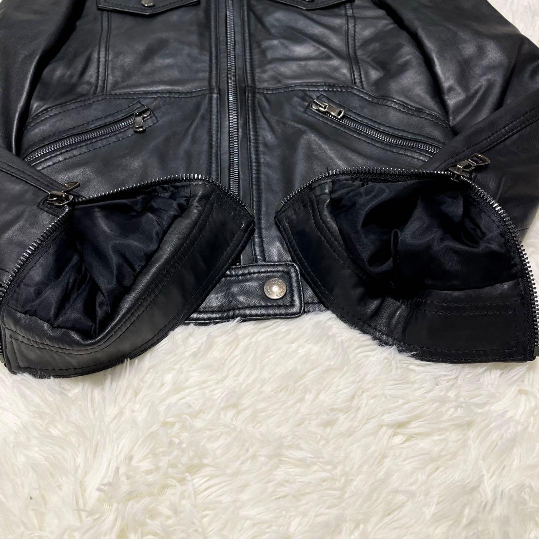 【美品】ドルチェアンドガッバーナ シングルライダースジャケット 黒 サイズ36