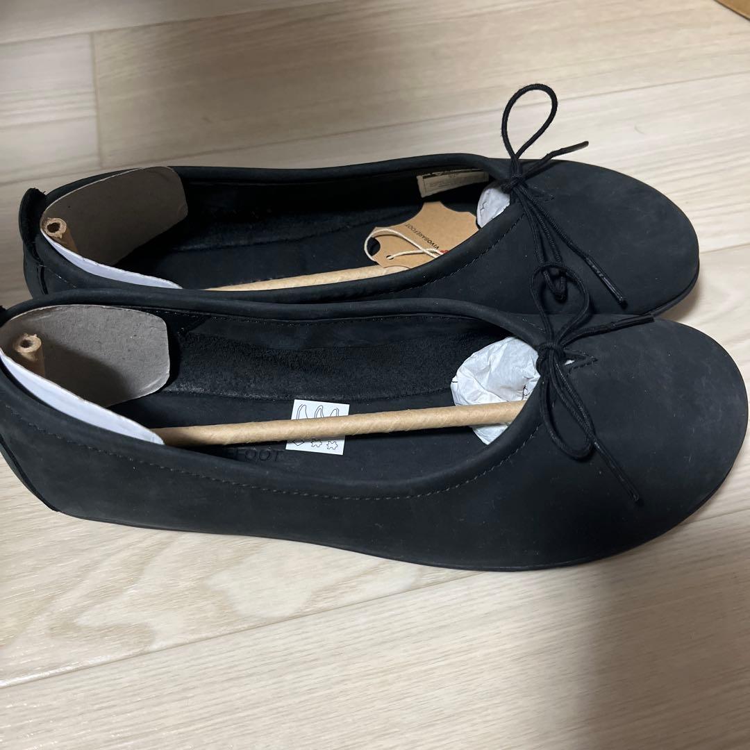 vivobarefoot ブラックスエードフラットシューズ　37
