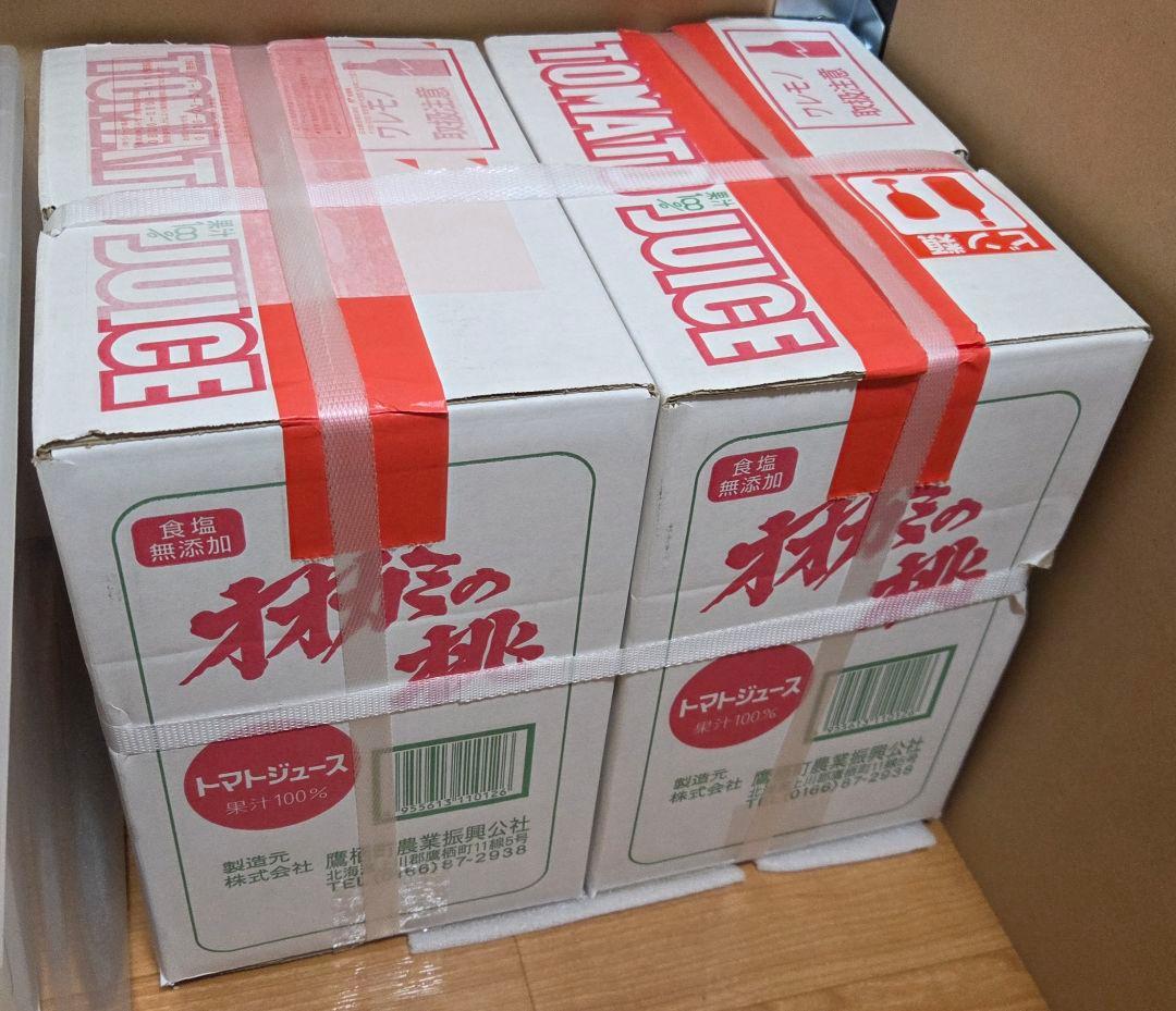 【新品未開封】オオカミの桃トマトジュース 果汁100% 無塩 1L×12本