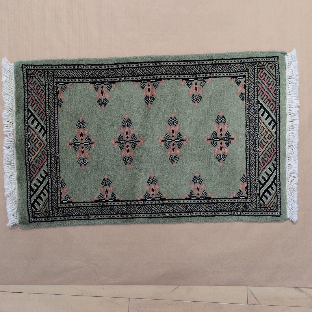 47x76cmパキスタン手織りマット(431)ギャッベ・ペルシャ・毛・じゅうたん