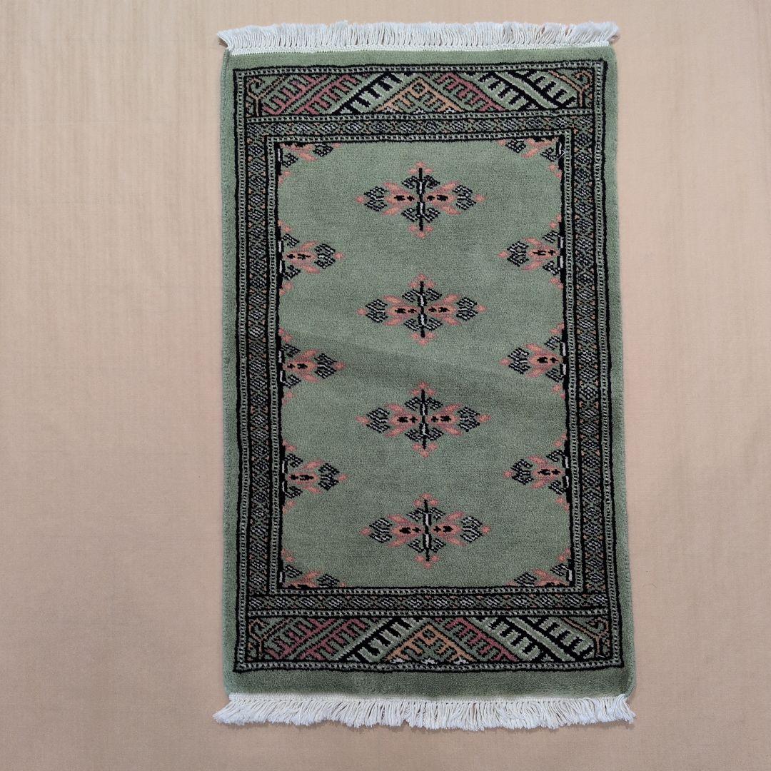 47x76cmパキスタン手織りマット(431)ギャッベ・ペルシャ・毛・じゅうたん