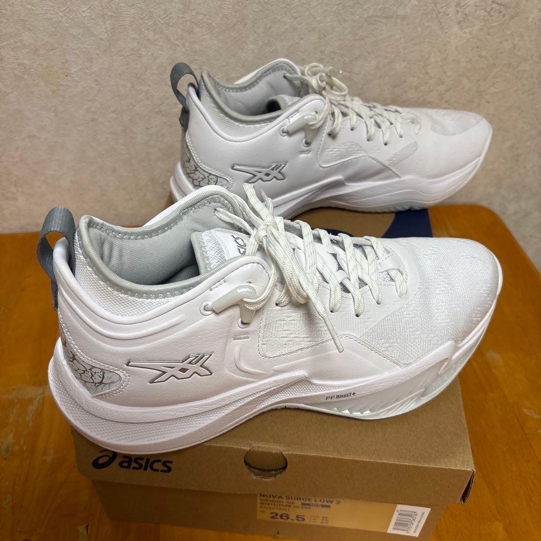 シューズ(男性用) NOVA SURGE LOW2 asics 26.5 US8.5 white