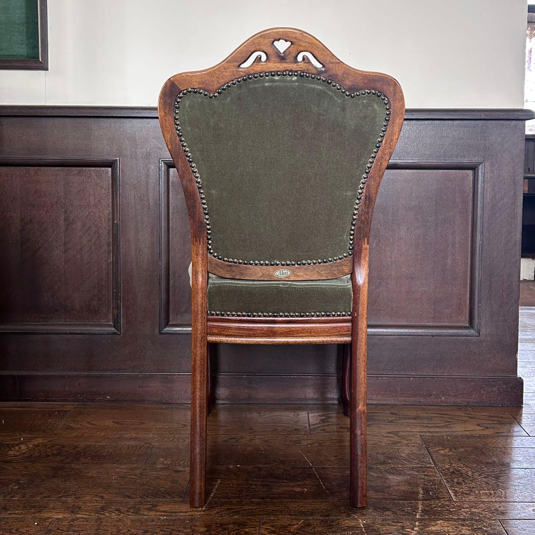 アンティーク 猫足 ベロアチェア/ベルベットチェア no.02