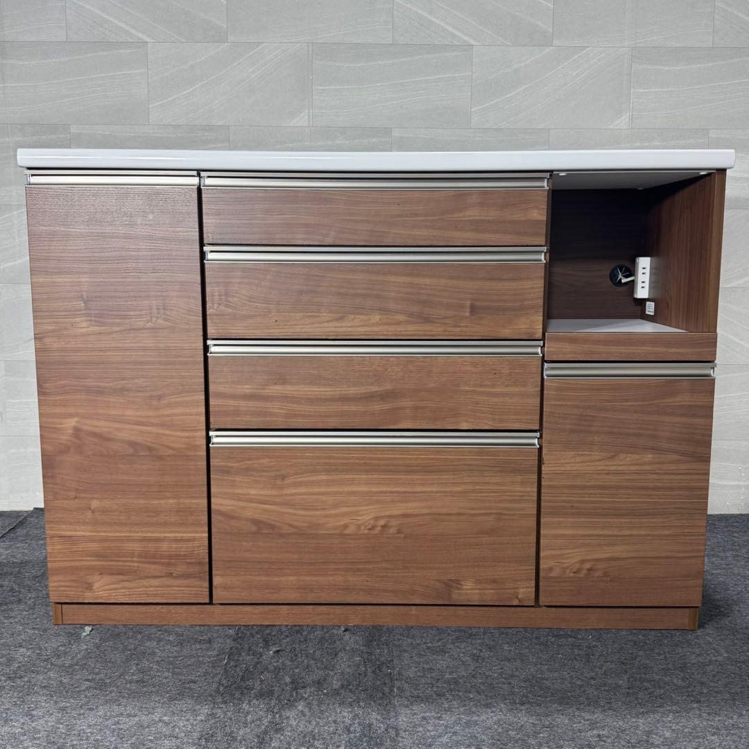 古賀家具 キッチンカウンター 幅140cm 国産 完成品 茶色 d4993