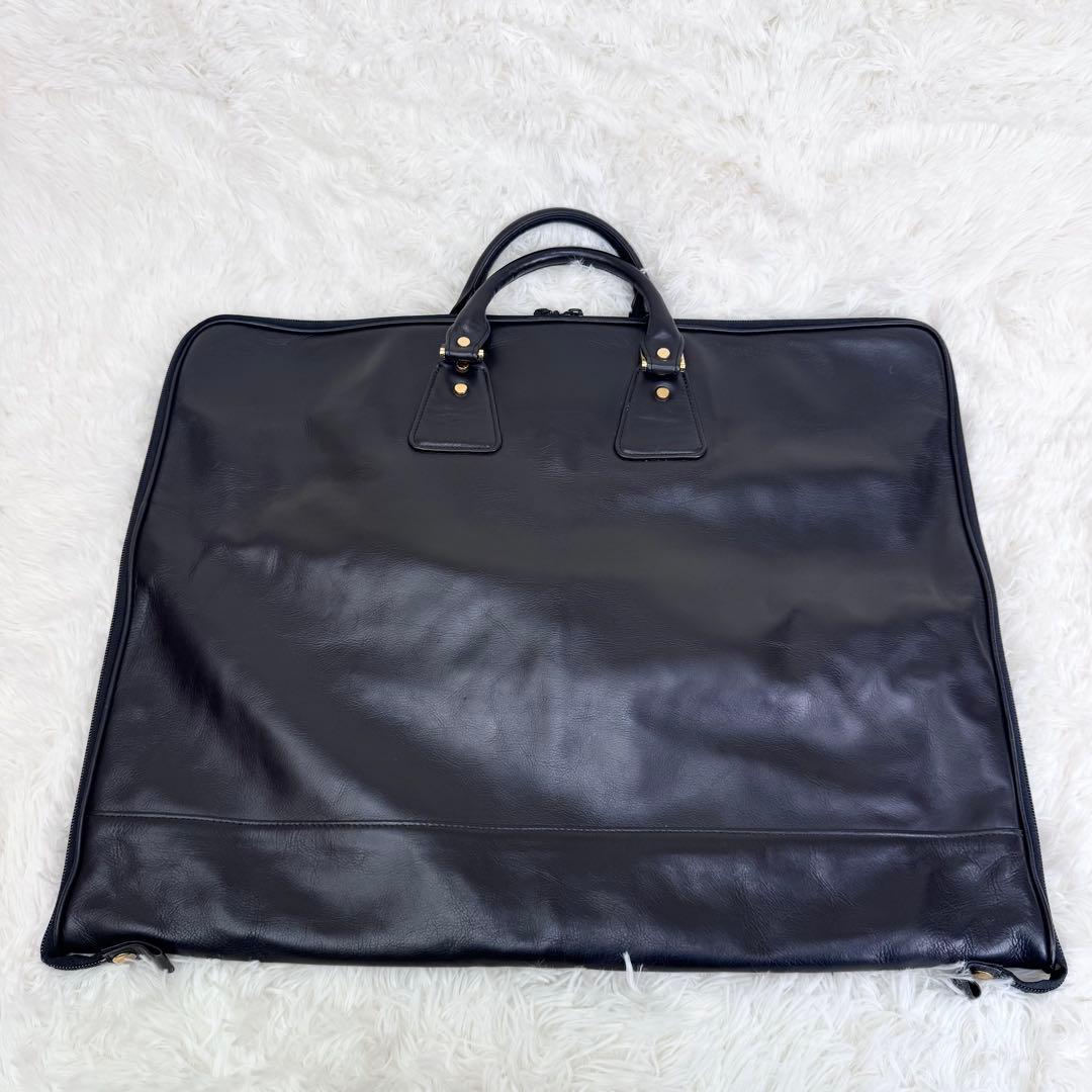 【入手困難】日本製 ガーメントバッグ 本革 オールレザー ブラック