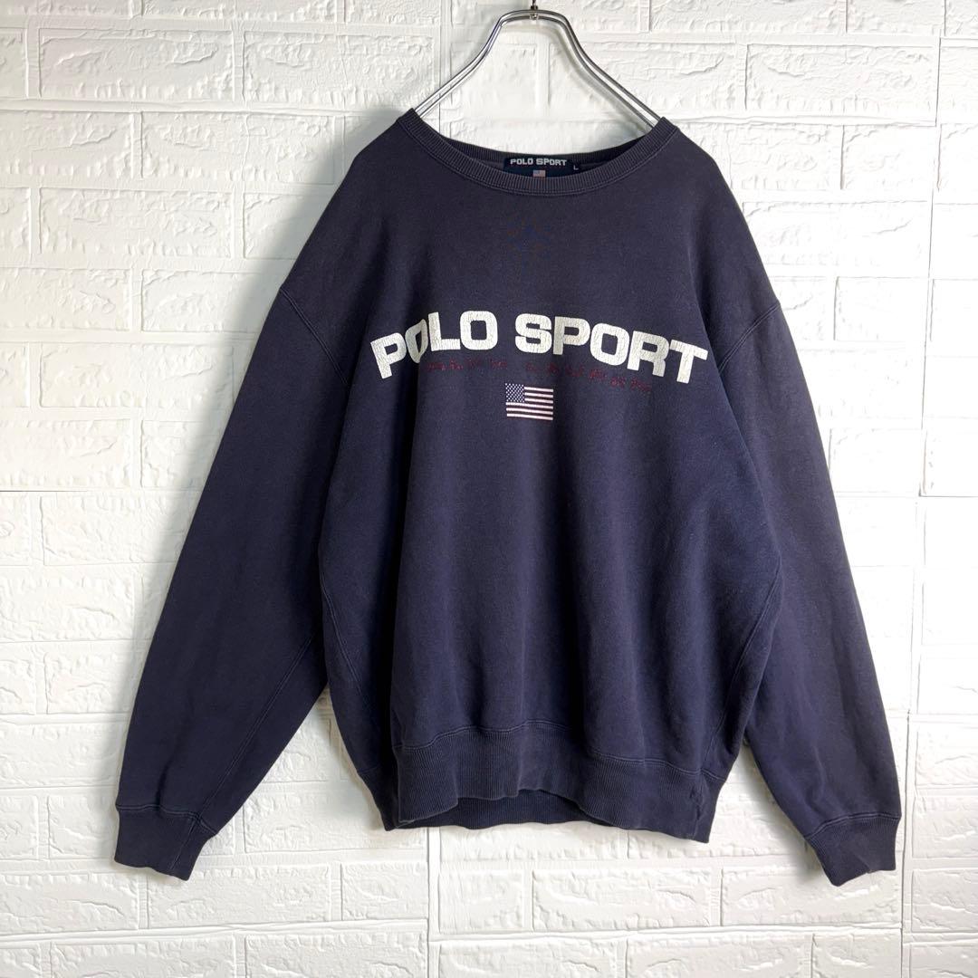 【激レア】 POLO SPORT 胸ロゴ スウェット トレーナー フェード