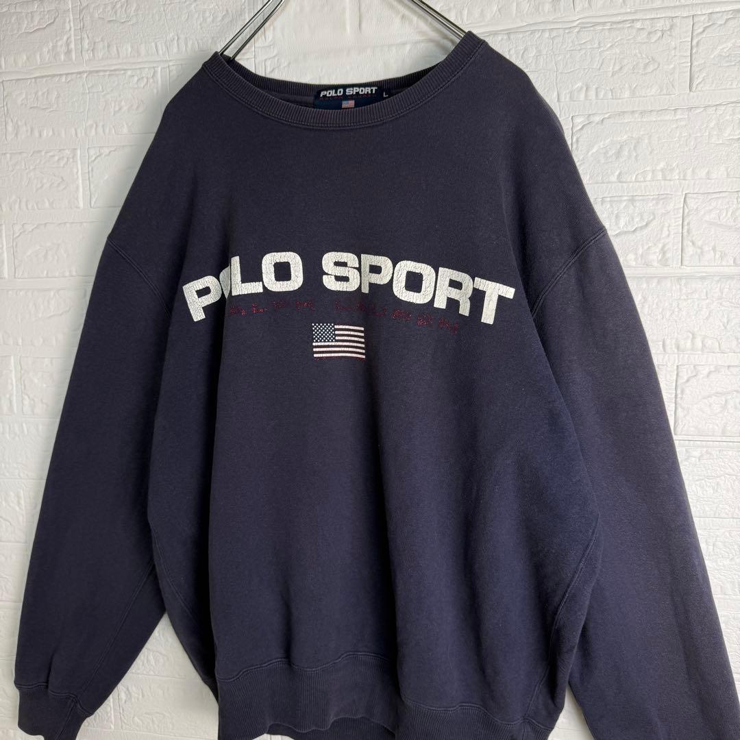 【激レア】 POLO SPORT 胸ロゴ スウェット トレーナー フェード