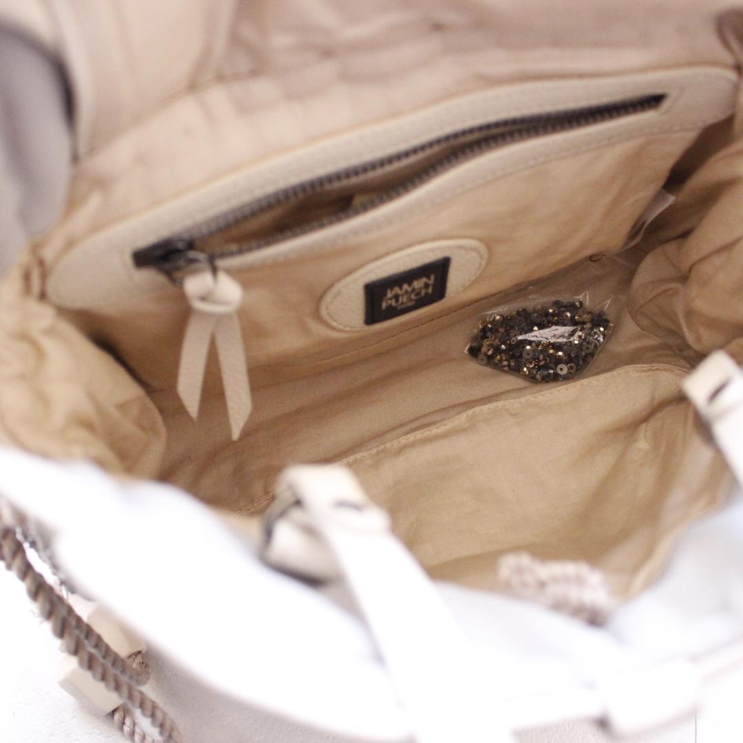 jelly様JAMIN PUECH ハンドバッグ スパンコール グレー ゴールド