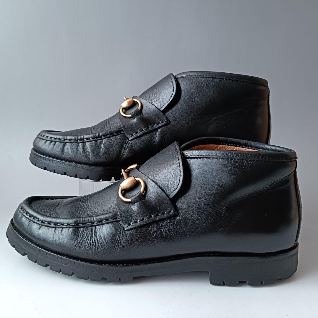 GUCCI グッチ ゴールドホースビットミドルローファー 61/2B