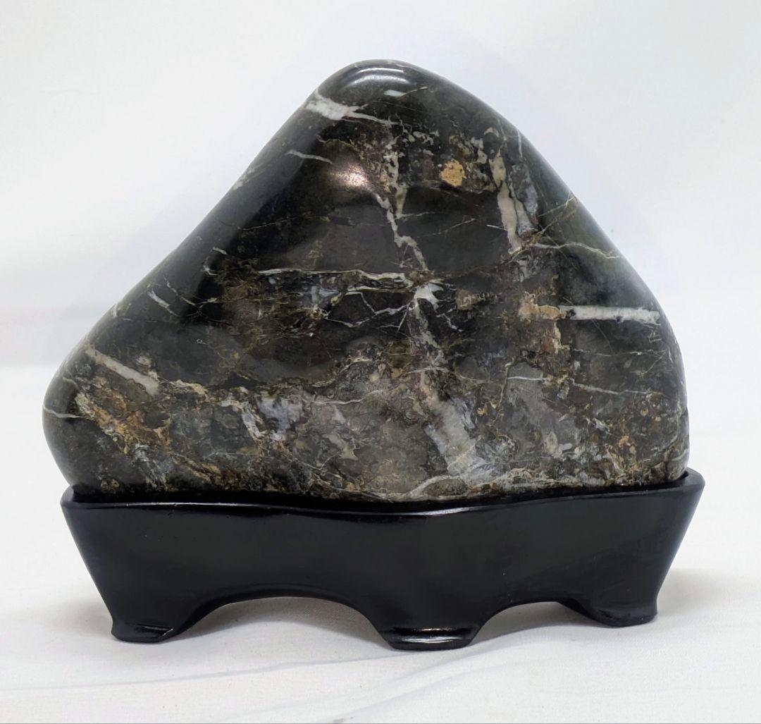 h*o様 菊花石　糸菊の紅白花　孔雀系母岩　山形　根尾 鑑賞石 水石 自然石　木