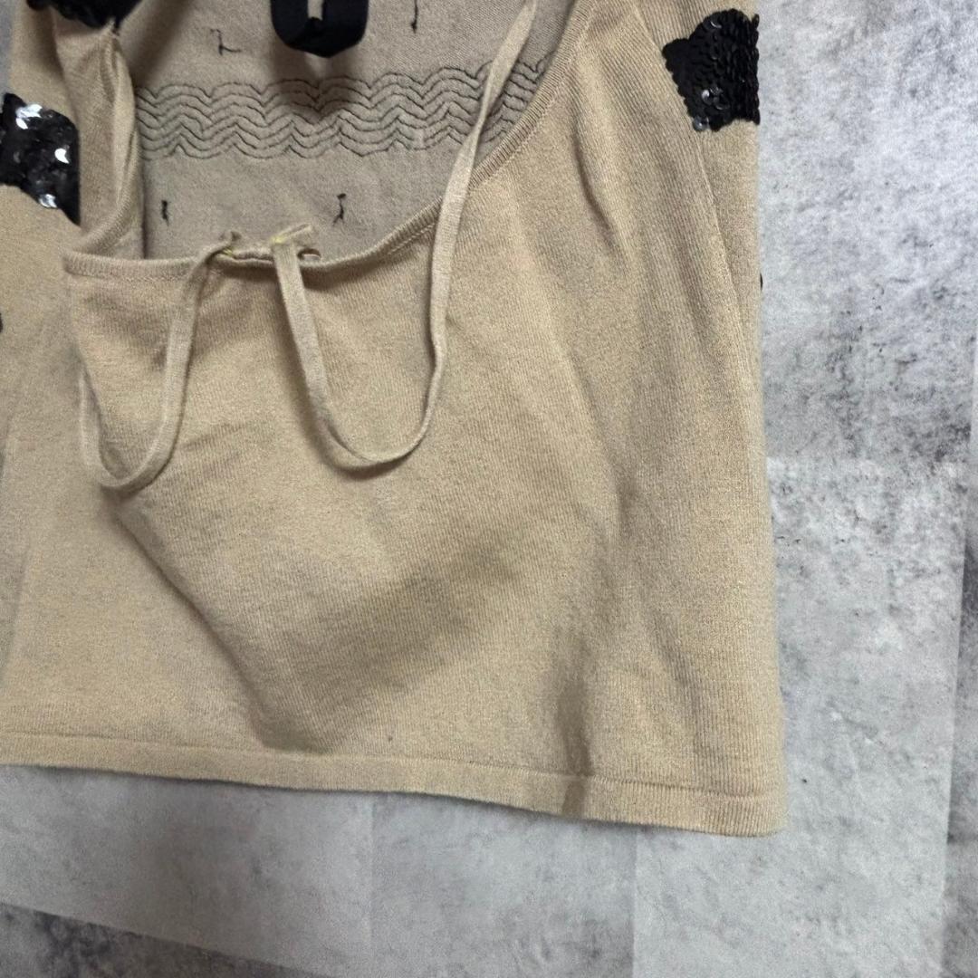 VALENTINO スパンコール　ニット　キャミソール　ホルターネック M191