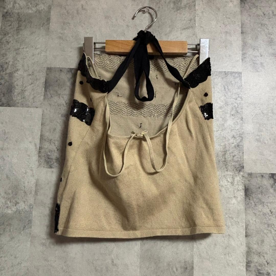 VALENTINO スパンコール　ニット　キャミソール　ホルターネック M191