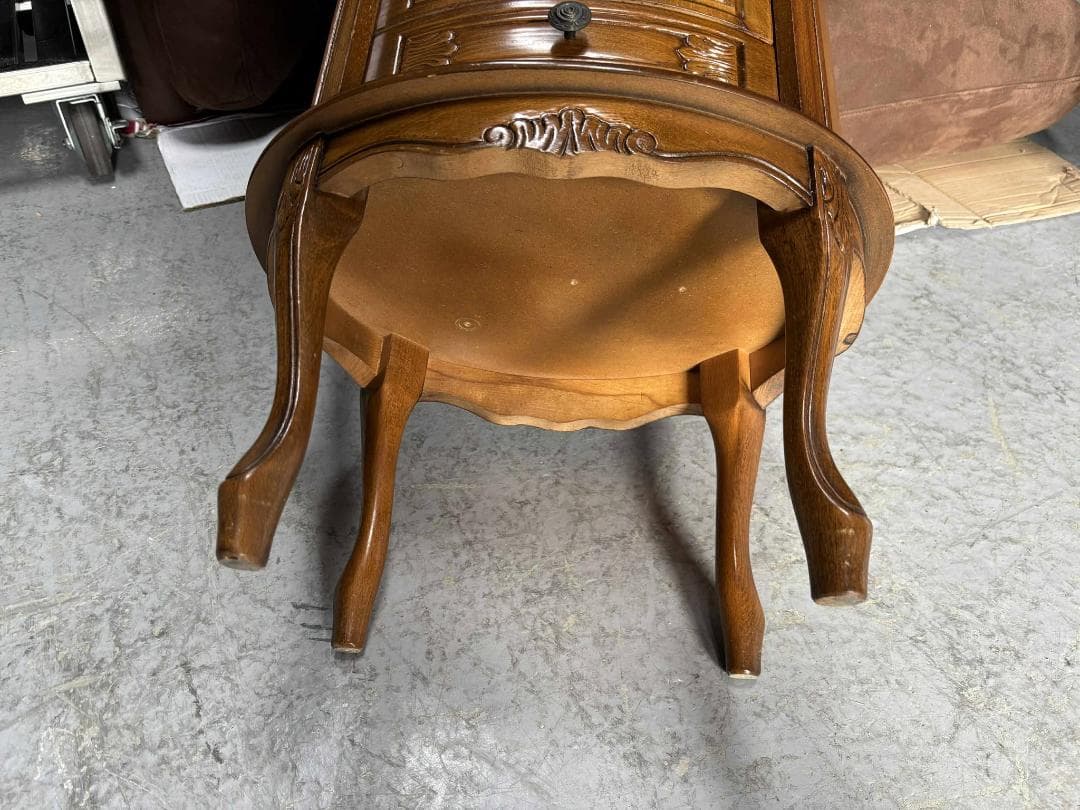 アンティーク 猫脚 サイドチェスト 花台 サイドテーブル,幅48cm Used