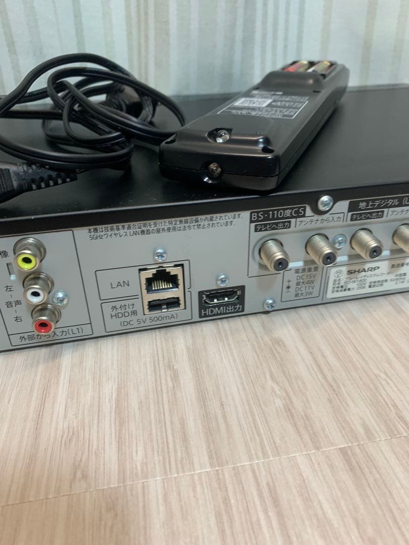 SHARP BD-W1800 ブルーレイディスクレコーダー