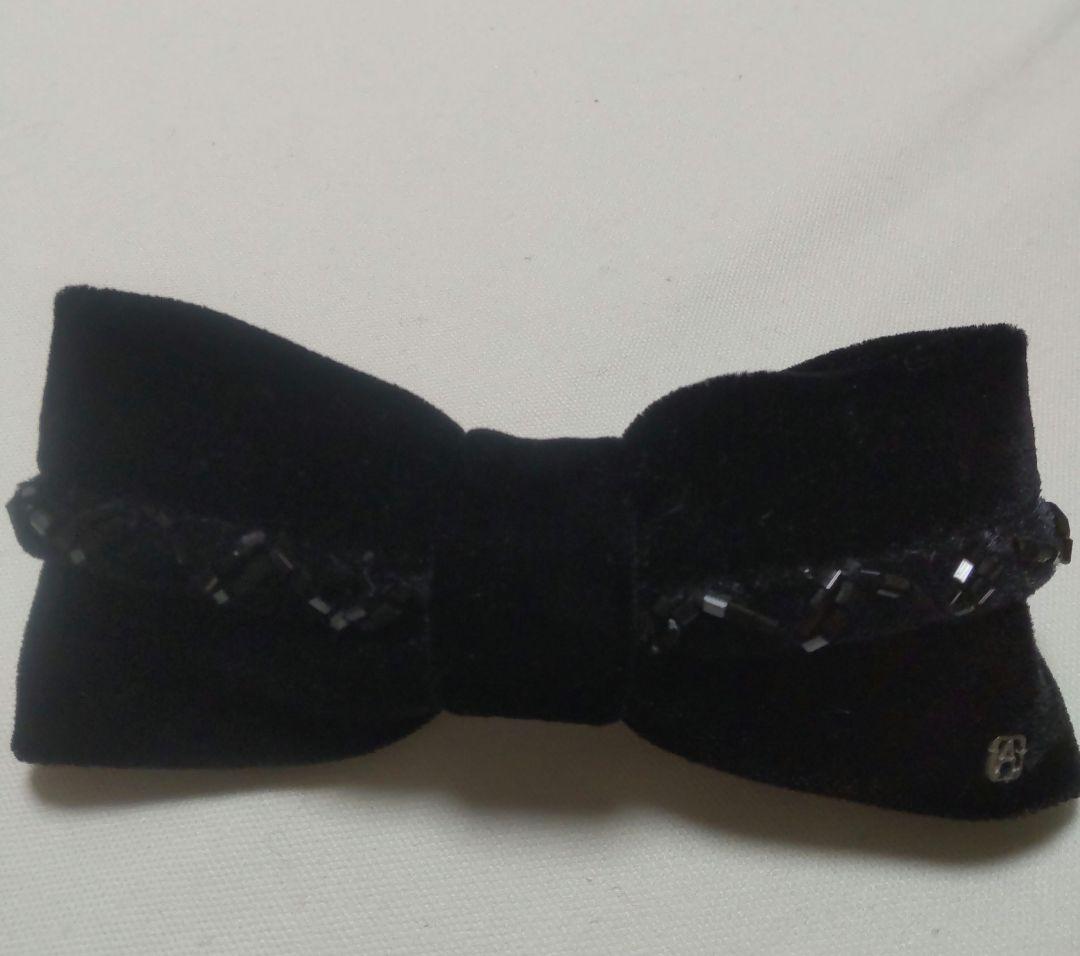 ALEXANDRE DE PARIS 黒色 ベルベット リボン ビーズ