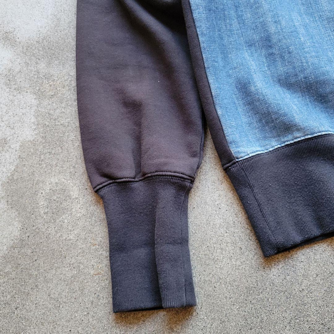 スッパマン様EVISU 廃盤モデル デニム切り替え スウェット ラグランスリーブ